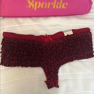 Fashion Bug Red and Black Lace Panties